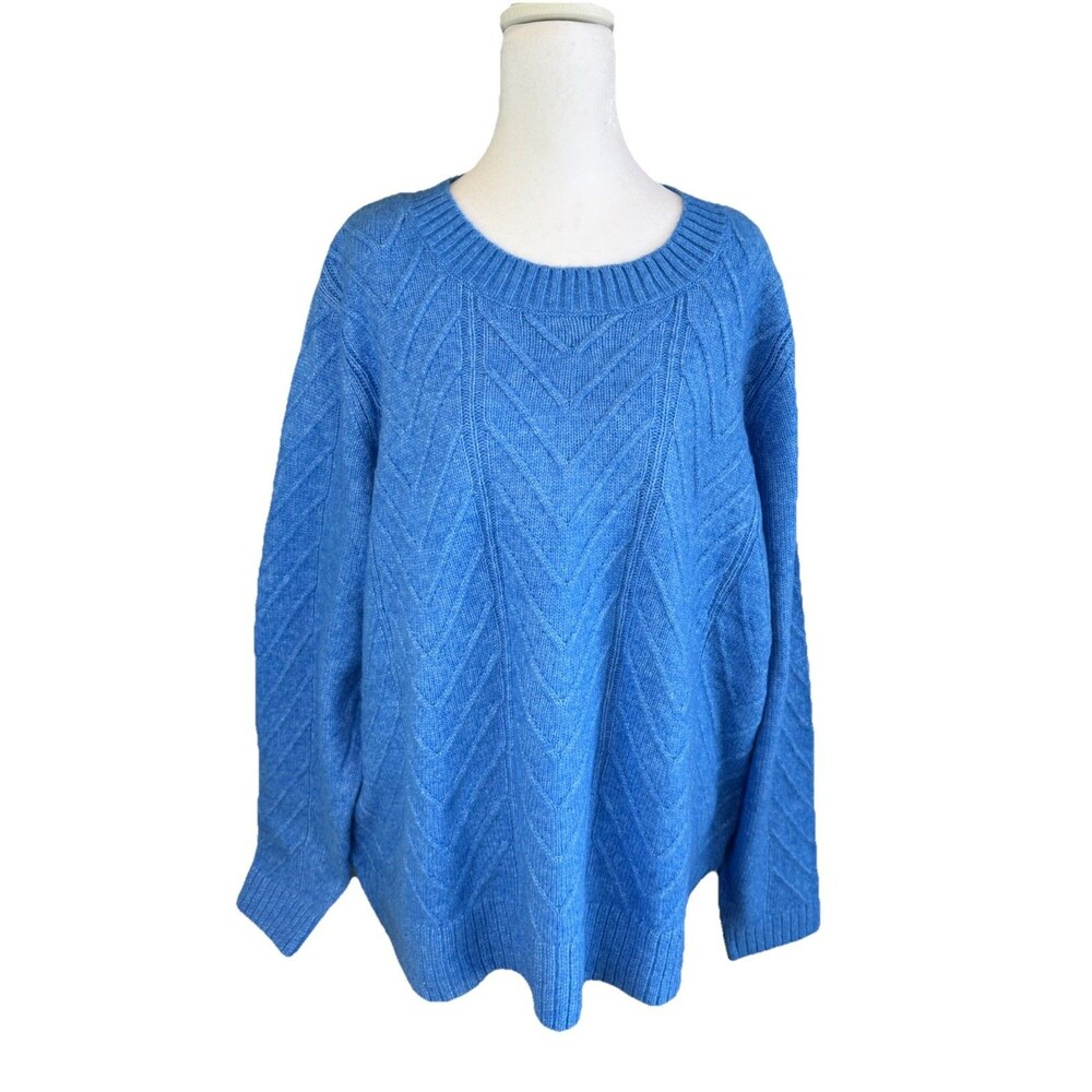 Croft And Barrow Sweater Size 1X Blue Pullover Long Sleeve NWT Plus Women's